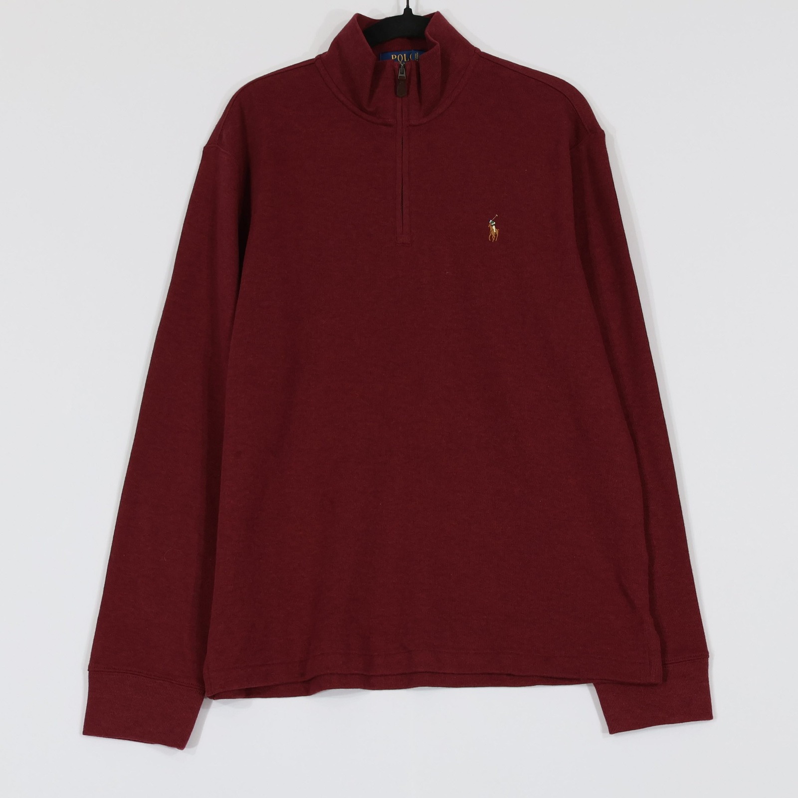 Polo Ralph Lauren Quarter Zip Pullover Men M Burgundy Estate Rib Cotton $115 Nwd